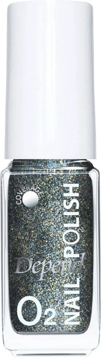DependCosmetics | Nagellak | Nailpolish | O2 Nagellak | Donkergroen met glitters | 777 | 5ML