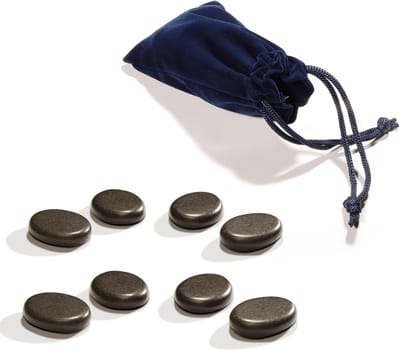 Hot Stone Massage Set - Basalt Stone Teh - 8-delige set (3.8cm x 2.5cm x 0.8cm)