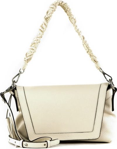 GIANNI CHIARINI Leren Schoudertas Africa Crossbody Bag Marble Beige