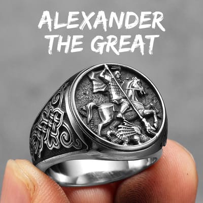 Sint Joris Doodt Draak Heren Ringen Roestvrij Staal Punk Rock Coole Spullen Mode Accessoires Sieraden voor Vrouwen Cadeau 8 gray