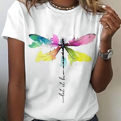 T-shirt Femme Imprimé 3D Chat Fantaisiste Charmant Confortable Décontracté Manches Courtes Col Ras du Cou Parfait pour le Printemps et l'Été Mode Femme 6XL