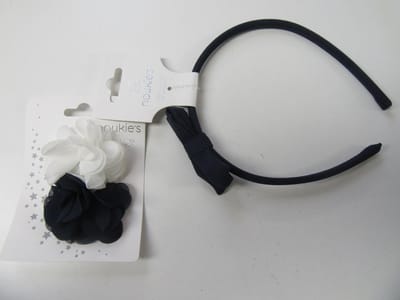 noukie's , diadeem+ haarspeldjes , marine , wit