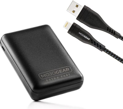 MOJOGEAR MINI EXTRA FAST 10.000 mAh powerbank met Apple Lightning naar USB kabel Extra Sterk