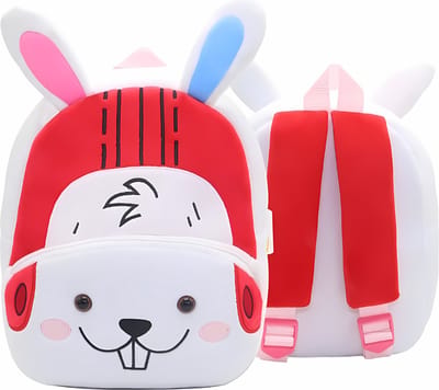 BoefieBoef Cartoon Boks Konijn Kinderrugzak 0-5 – Stoere 3D Sport Speelgoed Rugtas – Wasbaar & Ergonomisch – Peuter & Kleuter Backpack – Ideale Gymtas, Schooltas, Speelzaal & Knuffel tas – Cadeau Jongen en Meisje - Sportieve Avonturiers – wit