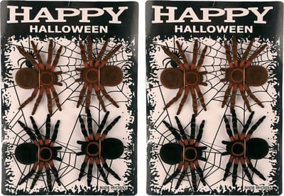 Faram nep spinnen/spinnetjes 8 cm - zwart/bruin - 8x stuks - Horror/griezel thema decoratie beestjes