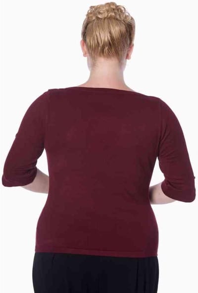 Dancing Days - ADDICTED Longsleeve top - S - Bordeaux rood