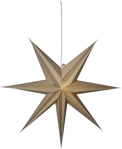 Star Trading Grote papieren ster 'Point' in beige, decoratief vouw- en gatenpatroon, 7-puntig, Ø 60 cm