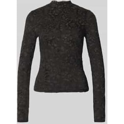 Slim Fit shirt met lange mouwen van bloemig kant model 'Lacey'
