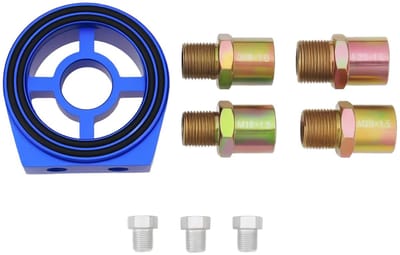 Dailygoods - Dailygoody - Oliefilter Sandwich Adapterplaat Kit - Olie Temperatuur Sensor - Geschikt voor M18 M20 M22 - Blauw - Druk Adapter - Veelzijdige toepassinge