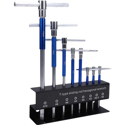 T-sleutelset 2mm 2,5mm 3mm 4mm 5mm 6mm 8mm 10mm Antislip Metrische T-sleutel Spinner Set voor Voertuigonderhoud