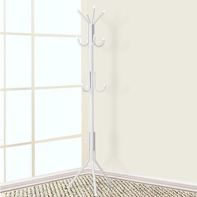 Multi Haak Metalen Jas Hoed Rek Boom Standaard Kleding Tas Hanger Organizer voor Thuis Slaapkamer (Wit)