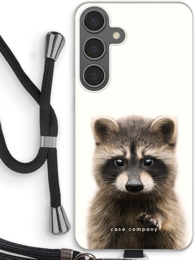 Case Company® - Hoesje met koord geschikt voor Samsung Galaxy S24 Plus hoesje met Koord - Rocco - Telefoonhoesje met Zwart Koord - Bescherming aan alle Kanten en Over de Schermrand