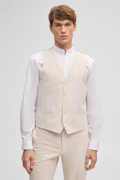 Ves-vest, lichtbeige