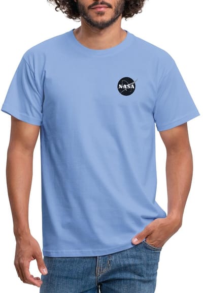 NASA Zwart-Wit Klassiek Logo Als Borstlogo T-Shirt Heren