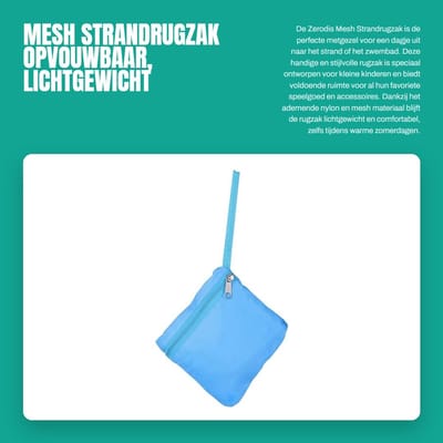 Dailygoods- Strandrugzak Waterdicht - Opvouwbaar - Mesh - Verstelbare Schouderbanden - Lichtgewicht - Veiligheidsontwerp - Speelgoedrugzak