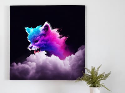 Mystical meow | Mystical Meow | Kunst - 60x60 centimeter op Dibond | Foto op Dibond