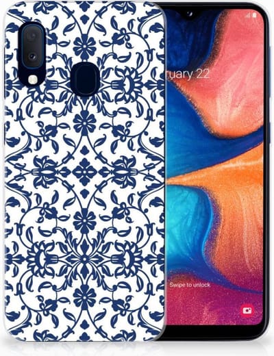 Samsung Galaxy A20e TPU Case Flower Blue