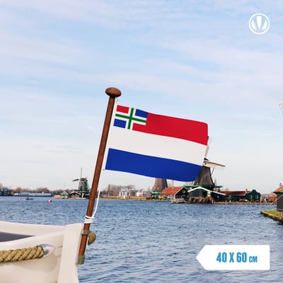 Vlag Nederland met inzet Groninger vlag 40x60cm