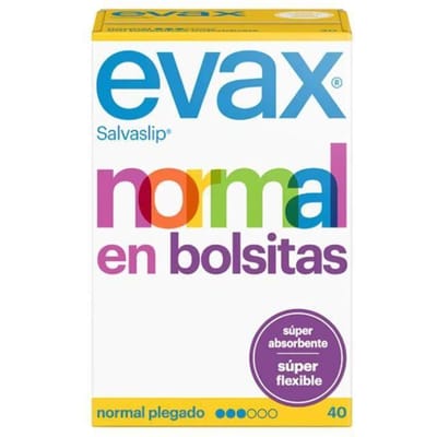 Protège-slip - EVAX - Normal Fresh - Flux moyen - 40 unités - Petits sachets