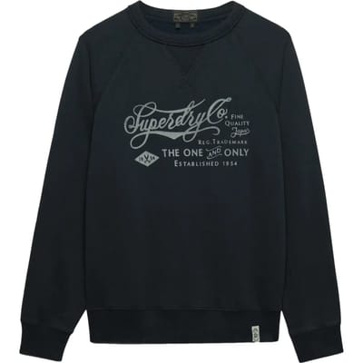 Superdry The Merchant Store Vintage Print Sweatshirt Blauw Grootte: M