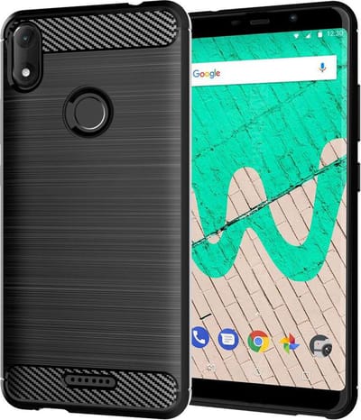 ebestStar - Hoes geschikt voor Wiko View Max, TPU Bescherming Cover, Koolstof Design Hoesje, Zwart