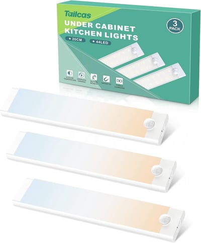 Dimbare kastverlichting met bewegingsmelder - 3 stuks, 3000K/6000K - Oplaadbare LED lichtstrip voor keuken, kledingkast en hal