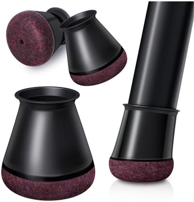 Kraftverdia 24 stuks Stoelpoot Sokken - Stoelpoot Beschermers Vloerbeschermer Ø13-20 mm - Doppen Stoelpoten- Stoeldoppen Meubelviltjes - Zwart
