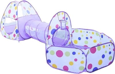 Speeltunnel Kinderen Paars - Kruiptunnel - Speelgoed Rups - Ballenbak - Speeltent - Opvouwbaar - Indoor & Outdoor - Drie-delig