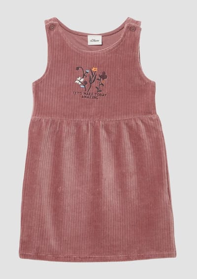 s.Oliver - female - Zachte corduroy jurk met borduursel