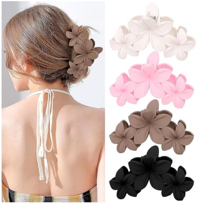 Dailygoods- Haarklemmen Antislip - Haarclips Bloem - Haarspelden - Stylingaccessoires Dames - Set van 4 - Geschikt voor Alle Kapsels