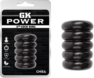 GK Power - 5th Cockring - Rekbaar - Zwart