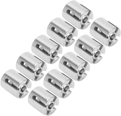 Dailygoods- Kabelklem 10 Stuks - Roestvrij Staal - Kruiskabelklem - Klem Sluiting - Voor Indoor Kabel Reling - Hoogwaardige Kwaliteit - Kabelclip