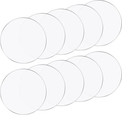 10 stuks heldere acrylschijven - 10 cm - transparant - cirkelvormig - voor doe-het-zelf fotolijsten en schilderijen .