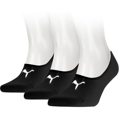PUMA Footie Sokken - 3 pack - Zwart - Maat 39-42