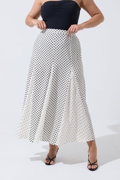 Limited Collection Zwartwitte Rok Met Stippen Size 42