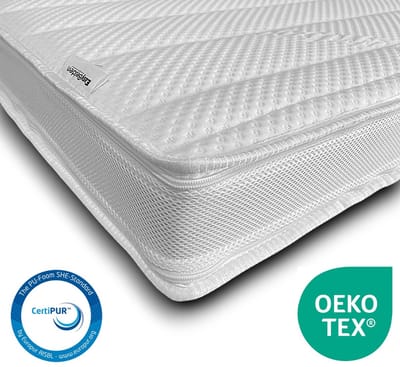 EasyBedden® Topdekmatras XXL - Topper 70x200 - 12 cm dik - Bamboo hoes - HR Koudschuim Hybride GEL - circa 12cm dik - Orthopedisch