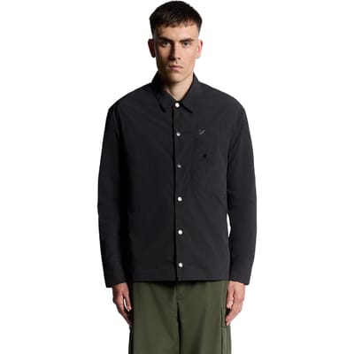 Lyle & Scott Heren gekreukt oversized shirt (Zwart)