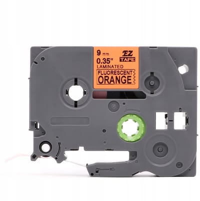 Brother TZe-B21 Laminatietape 9mm Fluorescerend Oranje Zwart