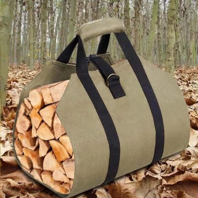 Grote Capaciteit Brandhout Opbergtas Waterdicht Krasbestendig Houtblok Drager Outdoor Kamperen Brandhout Houder Hout Draagtas black