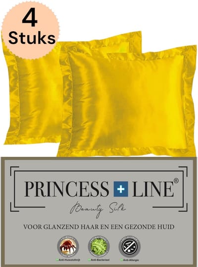 Princess Line Satijnen Beauty Silk Kussensloop - Zijden Zacht Beddengoed- Goed Voor De Haar En Huid-Goud-Set à 4 stuks -60 x 70 CM