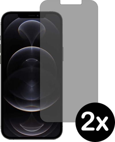 Smartphonica Privacy screenprotector voor iPhone 12 Pro Max tempered glass - 2 stuks geschikt voor iPhone 12 Pro Max