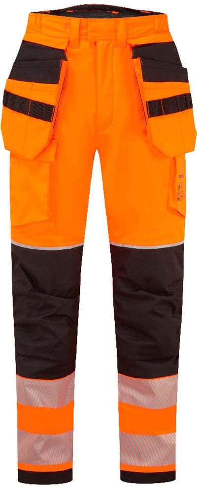 Portwest PW3 Vlamvertragende Modaflame Hi-Vis winterbroek met holsterzakken FR427 - Oranje/Zwart - L