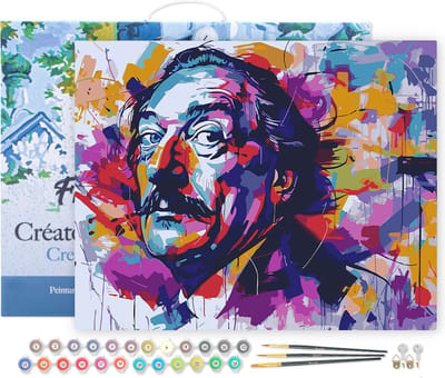 Figured'Art Schilderen op Nummer Volwassenen met lijst Snor Straatkunst - Handwerk acrylverf Kit DIY Compleet - 40x50cm Canvas al ingelijst