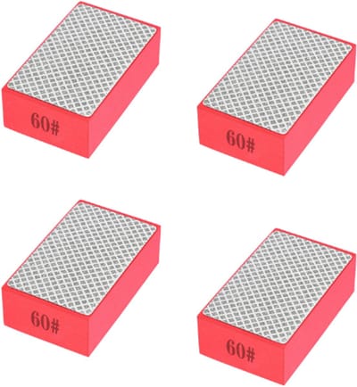 Diamant Handpolijstpads - 4 stuks - 60 mesh - Schuurpapier - Polijstschijven - Schuurspons - Schuurblok - Voor het Slijpen van Metaal, Tegels, Glas en Steen - 9*6*3 cm