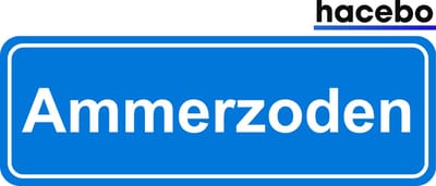 Hacebo - Plaatsnaam Sticker - 29x10 CM - Ammerzoden sticker - Verkeersborden sticker - grappige cadeaus - Ammerzoden