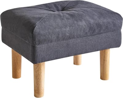 Sponge Padded Foot Stool Ottoman for Living Room Bedroom Entrance 40×29×32cm Dark Grey HBD023BG