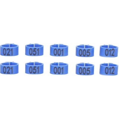 100 Stuks Vogel Pootringen Banden 10mm 001 100 Genummerd Duiven Identificatie Clip Pluimveebenodigdheden blauw