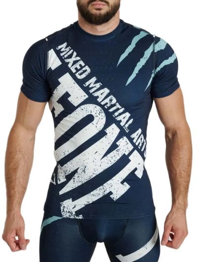 Leone1947 Rashguard Primal Instinct Bold T-shirt Met Korte Mouwen Blauw L Man