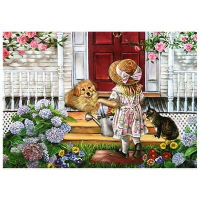 Peinture diamant 5D à faire soi-même, broderie complète de strass ronds, animaux, points de croix pour enfants 20X30CM brown