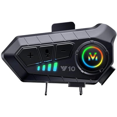 Motorhelm Headset BT5.3 Ruisonderdrukking Hoofdtelefoon Waterdichte ondersteuning Handsfree bellen Hard Microphone zwart